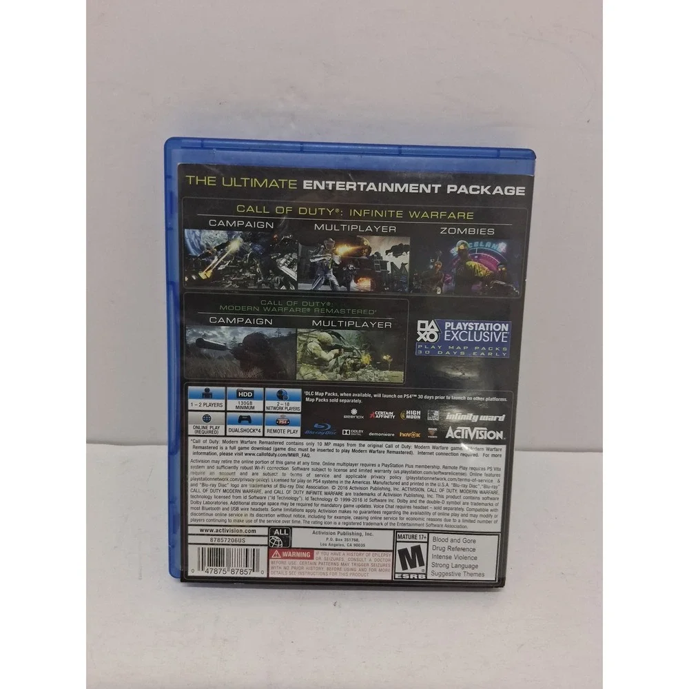 Call of Duty Infinite Warfare Legacy Edition PS4 Modern Warfare Remastered 2016